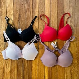 Victoria’s Secret 32B Incredible Demi Push-up Bra 4 color bundle!
